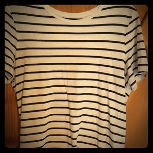 Black/white striped tshirt—Medium